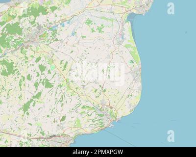 Dover, distretto non metropolitano dell'Inghilterra - Gran Bretagna. Aprire la mappa stradale Foto Stock