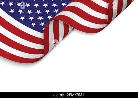 Sventolando la bandiera degli Stati Uniti. Sfondo patriottico Illustrazione Vettoriale