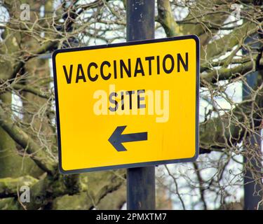 vaccination site sign Foto Stock