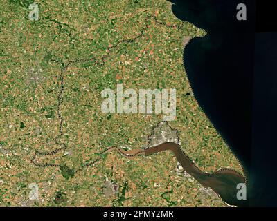 East Riding of Yorkshire, autorità unitaria dell'Inghilterra - Gran Bretagna. Mappa satellitare a bassa risoluzione Foto Stock