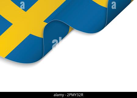 Sfondo con bandiera sventolante della Svezia Illustrazione Vettoriale