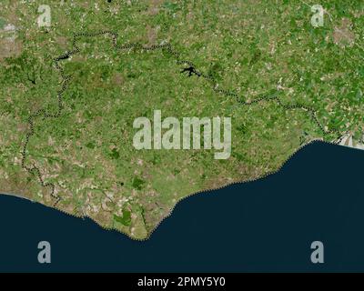 East Sussex, contea amministrativa dell'Inghilterra - Gran Bretagna. Mappa satellitare ad alta risoluzione Foto Stock