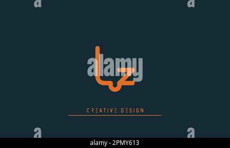 Lettere alfabetiche logo creativo moderno LZ , ZL Illustrazione Vettoriale