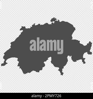 Mappa isolata dettagliata - Svizzera Illustrazione Vettoriale