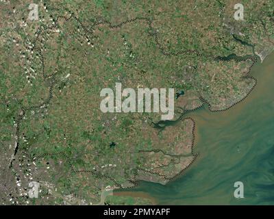 Essex, contea amministrativa dell'Inghilterra - Gran Bretagna. Mappa satellitare a bassa risoluzione Foto Stock