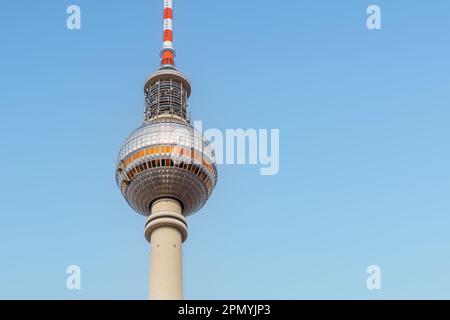 Dettagli cupola della torre della televisione (Fernsehturm) - Berlino, Germania Foto Stock