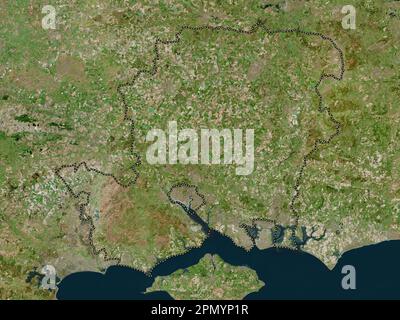 Hampshire, contea amministrativa dell'Inghilterra - Gran Bretagna. Mappa satellitare ad alta risoluzione Foto Stock