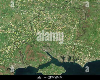 Hampshire, contea amministrativa dell'Inghilterra - Gran Bretagna. Mappa satellitare a bassa risoluzione Foto Stock