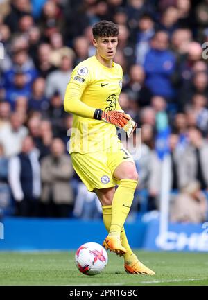 Londra, Regno Unito. 15th Apr, 2023. Kepa Arrizabalaga di Chelsea durante la partita della Premier League a Stamford Bridge, Londra. Il credito dell'immagine dovrebbe essere: Paul Terry/Sportimage Credit: Sportimage/Alamy Live News Foto Stock