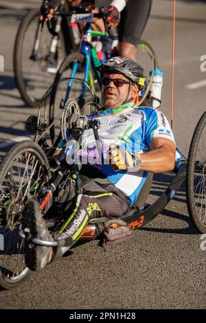 Motociclisti disabili - 2023 Tour in bicicletta di città del Capo Foto Stock
