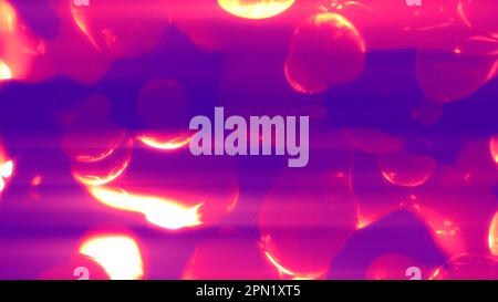 Rosate limpide bolle liquide incandescenti con riflessi orizzontali - astratto rendering 3D Foto Stock