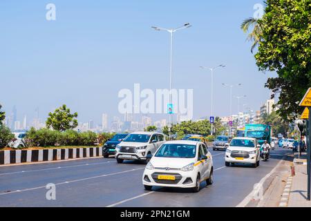 Netaji Subhash Chandra Bose Road, Marine Drive, Mumbai, India Foto Stock