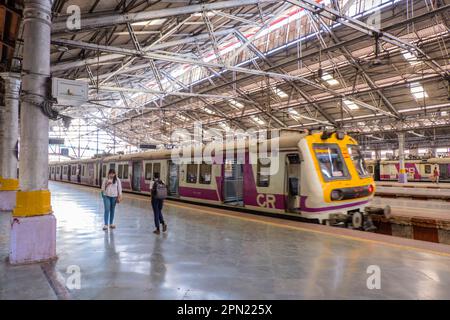 Stazione ferroviaria CSMT, Mumbai, India Foto Stock