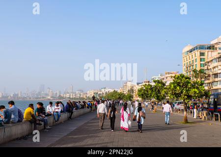 Marine Drive, Churchgate, Mumbai, India Foto Stock