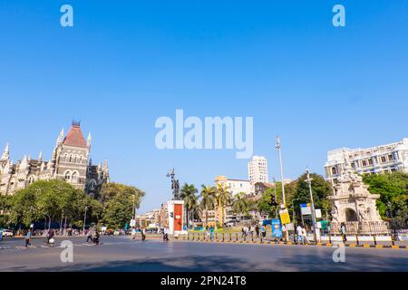 Mahatma Gandhi Road, a Flora Fountain, Fort, Mumbai, India Foto Stock