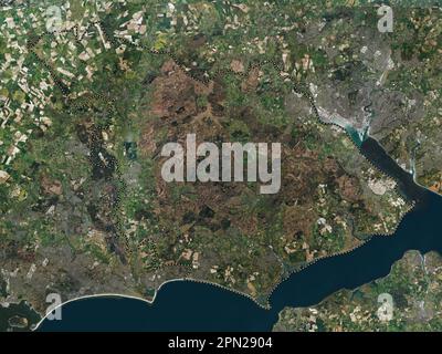 New Forest, distretto non metropolitano dell'Inghilterra - Gran Bretagna. Mappa satellitare ad alta risoluzione Foto Stock