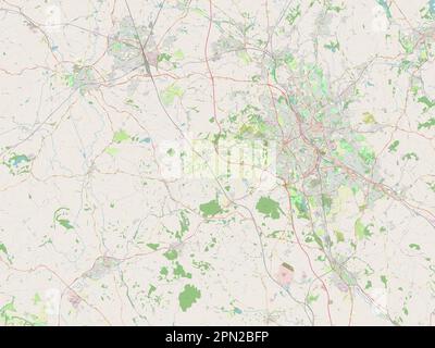 Newcastle-under-Lyme, quartiere non metropolitano d'Inghilterra - Gran Bretagna. Aprire la mappa stradale Foto Stock