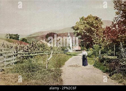 Macchina colorò Un Nook tra le Berkshire Hills fotografia storica dal libro Highways and byways of New England, compresi gli stati del Massachusetts, New Hampshire, Rhode Island, Connecticut, Vermont e Maine da Clifton Johnson, 1865-1940 Data di pubblicazione 1915 Editore New York, The Macmillan Company; Londra, Macmillan and Co., Limited Foto Stock