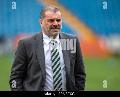 Kilmarnock, Scozia, Regno Unito. 16th aprile 2023; Rugby Park, Kilmarnock, Scozia: Scottish Premiership Football, Kilmarnock versus Celtic; Celtic Manager Angelos Postecoglou Credit: Action Plus Sports Images/Alamy Live News Foto Stock