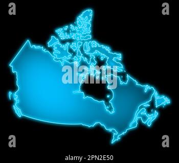 canada mappa blu bagliore design futuristico Foto Stock