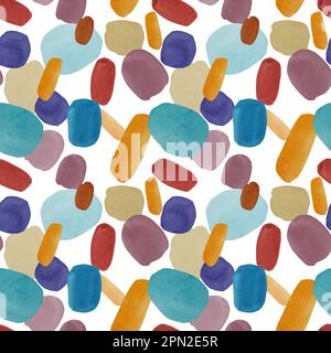 Motivo delle macchie acquarello. Armonia dei colori. Illustrazione su uno sfondo isolato. Combinazione di colori. Sfondo acquerello Foto Stock