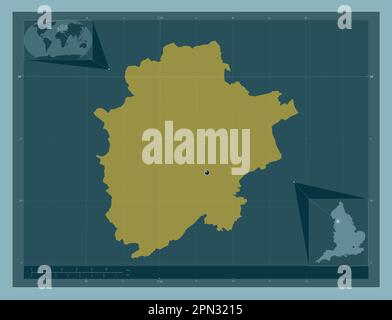 Ribble Valley, distretto non metropolitano dell'Inghilterra - Gran Bretagna. Forma a tinta unita. Mappe delle posizioni ausiliarie degli angoli Foto Stock