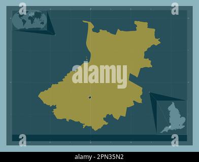 Sedgemoor, distretto non metropolitano dell'Inghilterra - Gran Bretagna. Forma a tinta unita. Mappe delle posizioni ausiliarie degli angoli Foto Stock