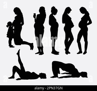 Silhouette donna incinta Illustrazione Vettoriale