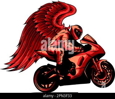 Vector Motorcycle Wings corse su sfondo bianco Illustrazione Vettoriale