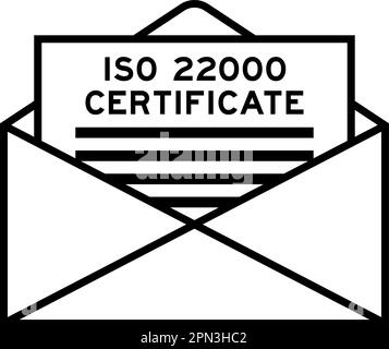 Busta e lettera con certificato ISO 22000 come titolo Illustrazione Vettoriale