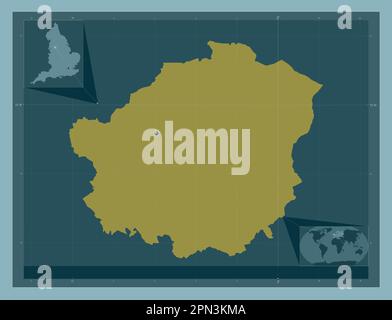 Tameside, metropolitan district of England - Great Britain. Solid color shape. Corner auxiliary location maps Foto Stock
