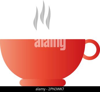 Tazza di tè fumante: Una rilassante icona colorata Vector di una tazza di tè o caffè perfettamente estratto Illustrazione Vettoriale