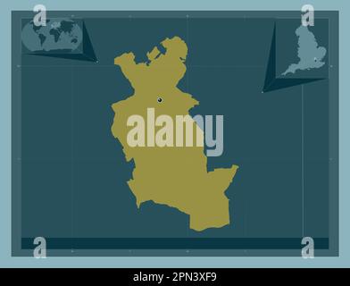 Welwyn Hatfield, distretto non metropolitano dell'Inghilterra - Gran Bretagna. Forma a tinta unita. Mappe delle posizioni ausiliarie degli angoli Foto Stock