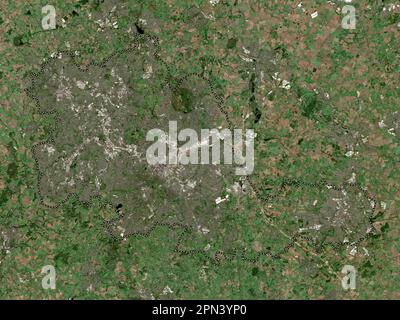 West Midlands Combined Authority, regione dell'Inghilterra - Gran Bretagna. Mappa satellitare a bassa risoluzione Foto Stock