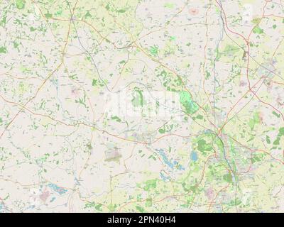 West Oxfordshire, distretto non metropolitano dell'Inghilterra - Gran Bretagna. Aprire la mappa stradale Foto Stock