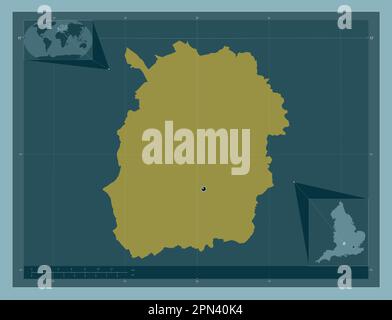 West Oxfordshire, distretto non metropolitano dell'Inghilterra - Gran Bretagna. Forma a tinta unita. Mappe delle posizioni ausiliarie degli angoli Foto Stock