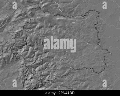 West Yorkshire, regione dell'Inghilterra - Gran Bretagna. Mappa altimetrica bilivello con laghi e fiumi Foto Stock