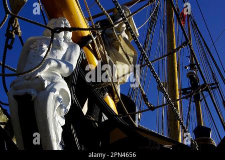 Schooner, Pickle, Amlwch Harbour, Anglesey, Galles del Nord, Gran Bretagna, Foto Stock