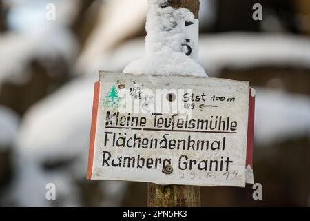 Devil's Mill Harz vicino al massiccio di Friedrichsbrunn Ramberg Foto Stock