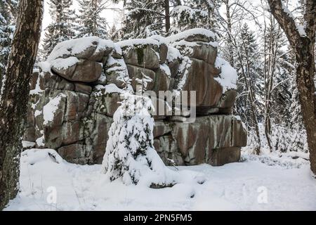 Devil's Mill Harz vicino al massiccio di Friedrichsbrunn Ramberg Foto Stock