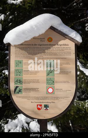Informazioni bordo Harz National Park Foto Stock