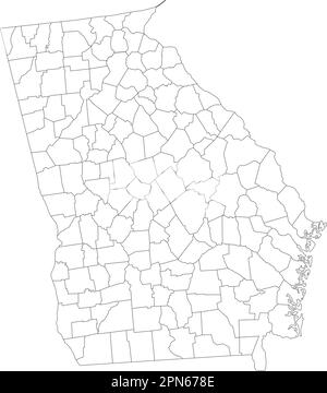 Mappa blindata della Georgia molto dettagliata. Illustrazione Vettoriale