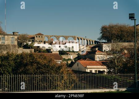 Vila do CondePortoPortugal - Settembre 2022: Paesaggio urbano di Vila do Conde in Portogallo. Foto di alta qualità Foto Stock