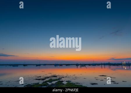 Mersea Essex ovest al tramonto Foto Stock