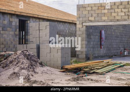 Cantiere di casa e garage in Florida Foto Stock