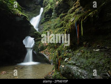 St Nectan’s Glen il 20th ottobre 2022 a Trethuvy, Cornovaglia, Inghilterra. Credit: Notizie SMP Foto Stock