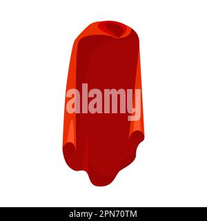 Illustrazione di cartoni animati con mantello o mantello di raso rosso Illustrazione Vettoriale