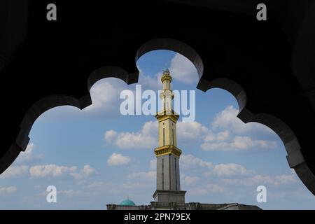 Masjid wilayah, Moschea Federale (moschea pubblica) situata a Kuala Lumpur, Malesia Foto Stock