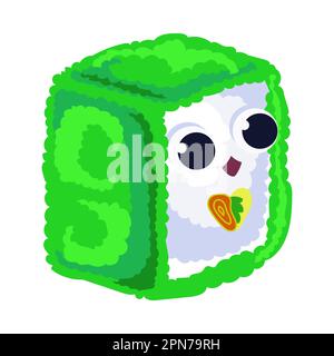 Carino maki roll con caviale Illustrazione Vettoriale