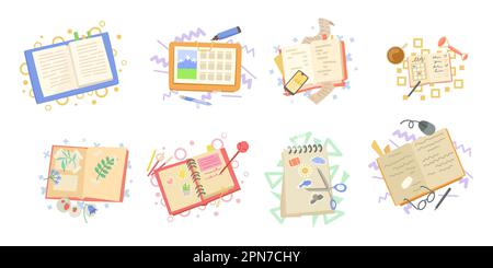 Notebook, pianificatori e diari vettore Illustrazione Vettoriale